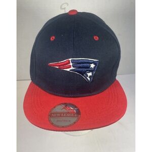 New League Red/Black New England Patriots 100% Cotton SnapBack Hat NEW VERY GOOD